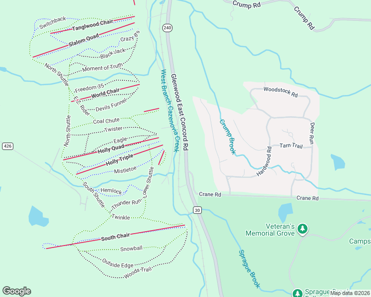 map of restaurants, bars, coffee shops, grocery stores, and more near 10502 Glenwood East Concord Road in Glenwood