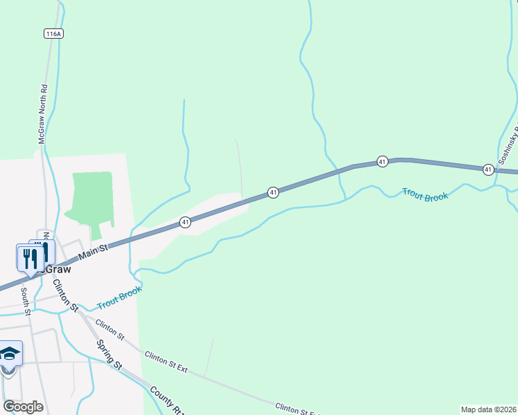 map of restaurants, bars, coffee shops, grocery stores, and more near 2944-2966 Highway 41 in McGraw