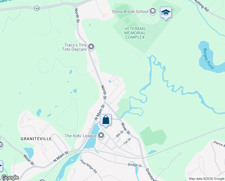map of restaurants, bars, coffee shops, grocery stores, and more near 10 Beacon Street in Westford