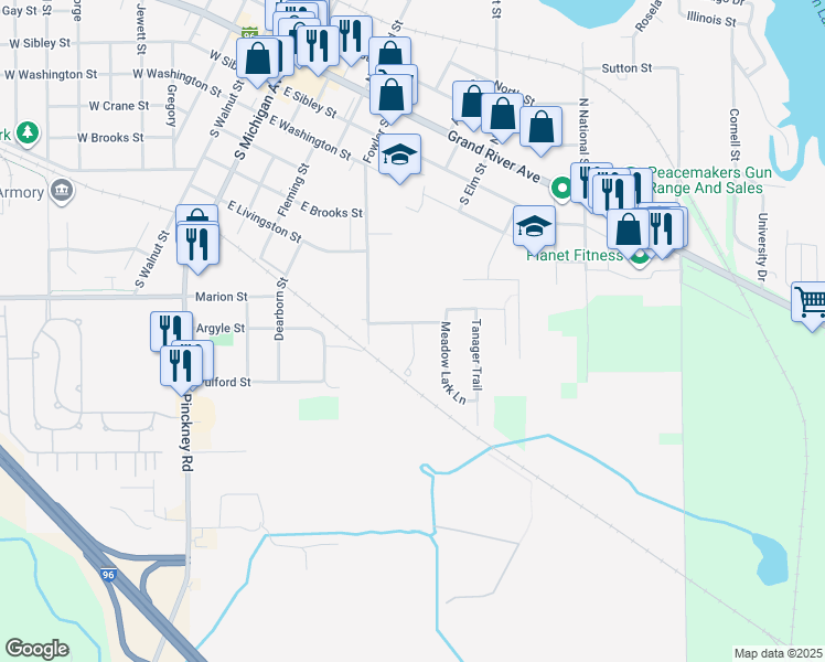 map of restaurants, bars, coffee shops, grocery stores, and more near 822 Chelsea Ridge Court in Howell