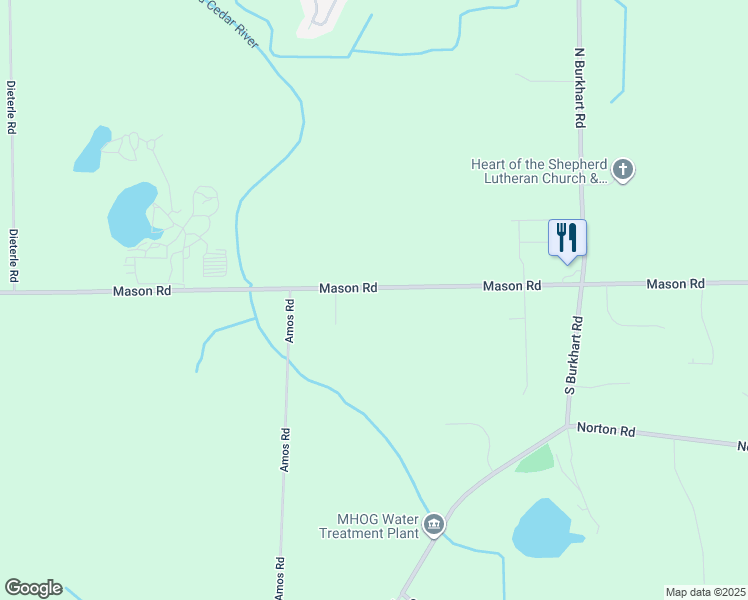 map of restaurants, bars, coffee shops, grocery stores, and more near 4423 Mason Road in Howell