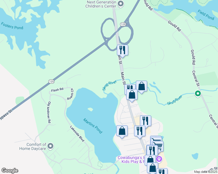 map of restaurants, bars, coffee shops, grocery stores, and more near 10 Batchelder Avenue in North Reading