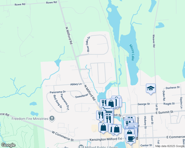 map of restaurants, bars, coffee shops, grocery stores, and more near 622 Napa Valley Drive in Milford Charter Township