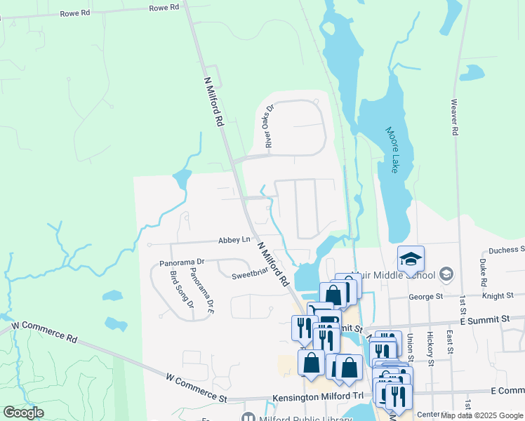 map of restaurants, bars, coffee shops, grocery stores, and more near 700 Napa Valley Drive in Milford Charter Township