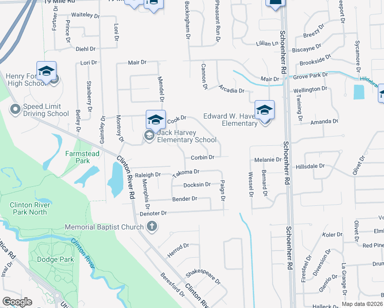 map of restaurants, bars, coffee shops, grocery stores, and more near in Sterling Heights