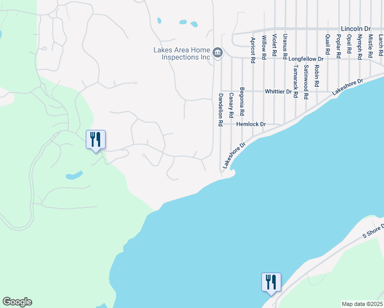 map of restaurants, bars, coffee shops, grocery stores, and more near 1160 Lakeview Court in Lake Geneva