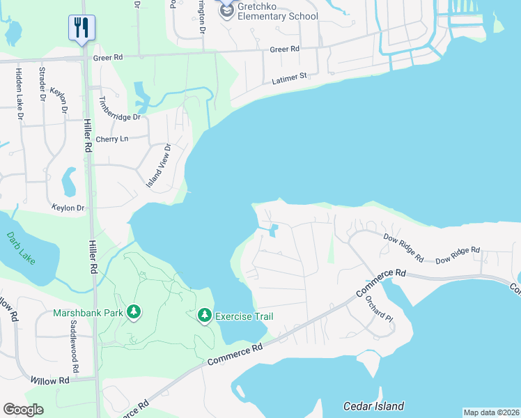 map of restaurants, bars, coffee shops, grocery stores, and more near 2500 Leroy Lane in Oakland County