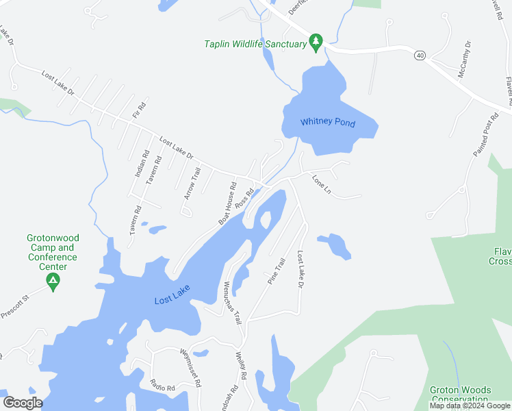 map of restaurants, bars, coffee shops, grocery stores, and more near 19 Baby Beach Road in Groton