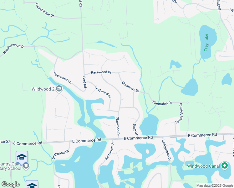 map of restaurants, bars, coffee shops, grocery stores, and more near 5503 Starwood Drive in Commerce Charter Township