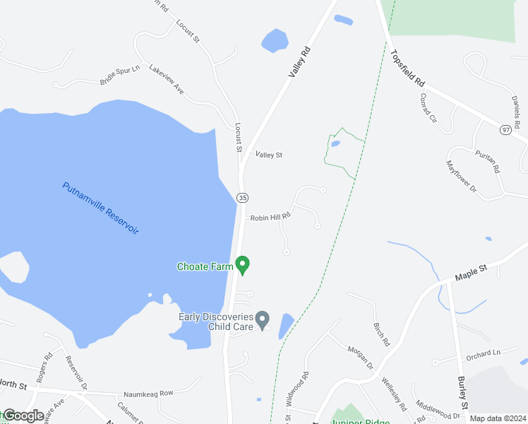 map of restaurants, bars, coffee shops, grocery stores, and more near 4 Robin Hill Road in Danvers