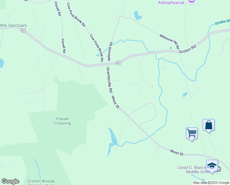 map of restaurants, bars, coffee shops, grocery stores, and more near 89 West Street in Westford