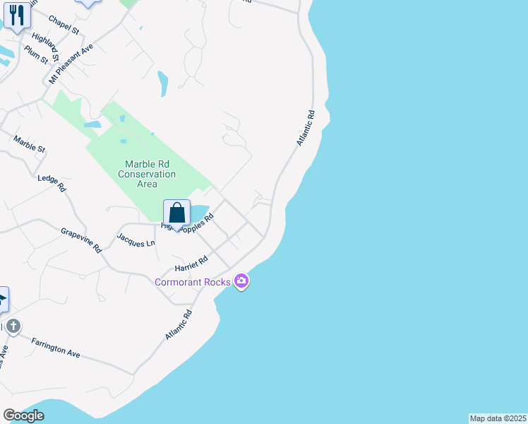 map of restaurants, bars, coffee shops, grocery stores, and more near 171 Atlantic Road in Gloucester