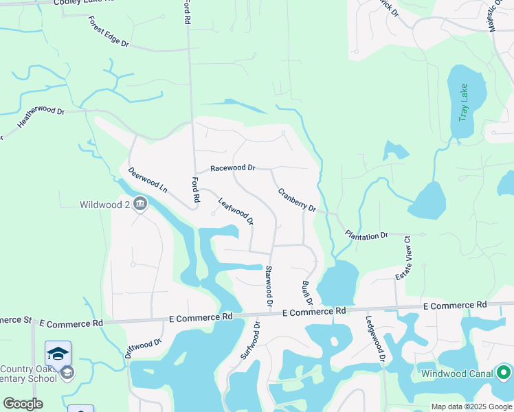map of restaurants, bars, coffee shops, grocery stores, and more near 5503 Starwood Drive in Commerce Charter Township