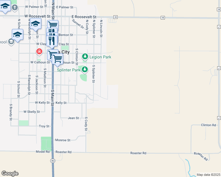 map of restaurants, bars, coffee shops, grocery stores, and more near 607 Kennedy Street in Cuba City