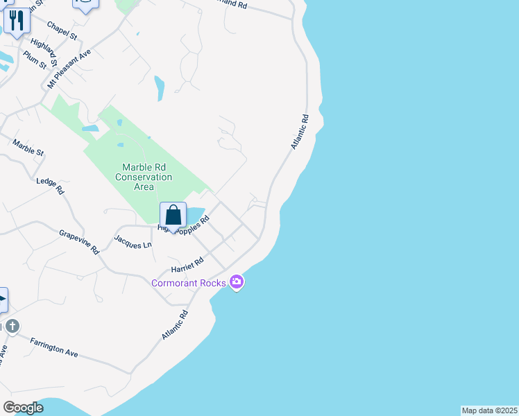map of restaurants, bars, coffee shops, grocery stores, and more near 171 Atlantic Road in Gloucester