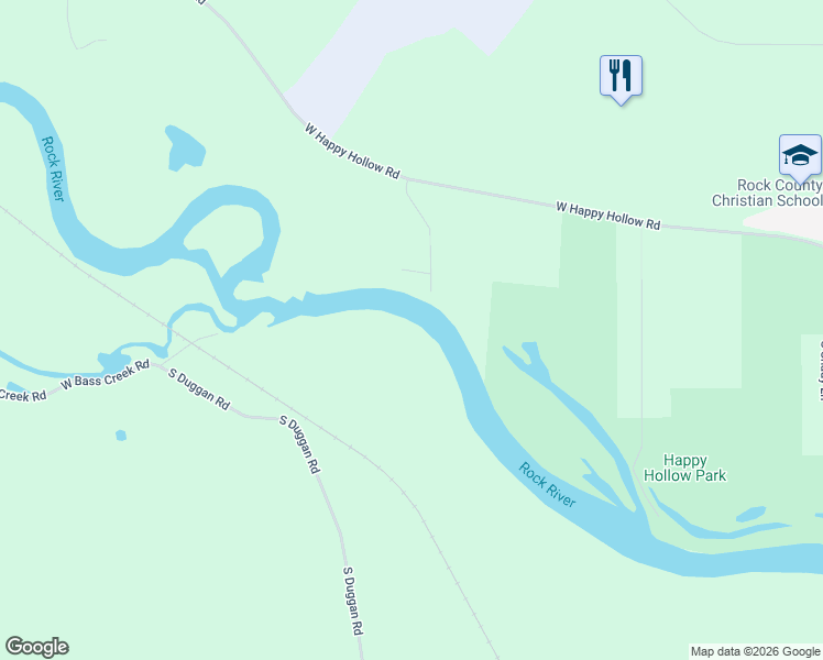 map of restaurants, bars, coffee shops, grocery stores, and more near 2910 West Bass Creek Road in Beloit