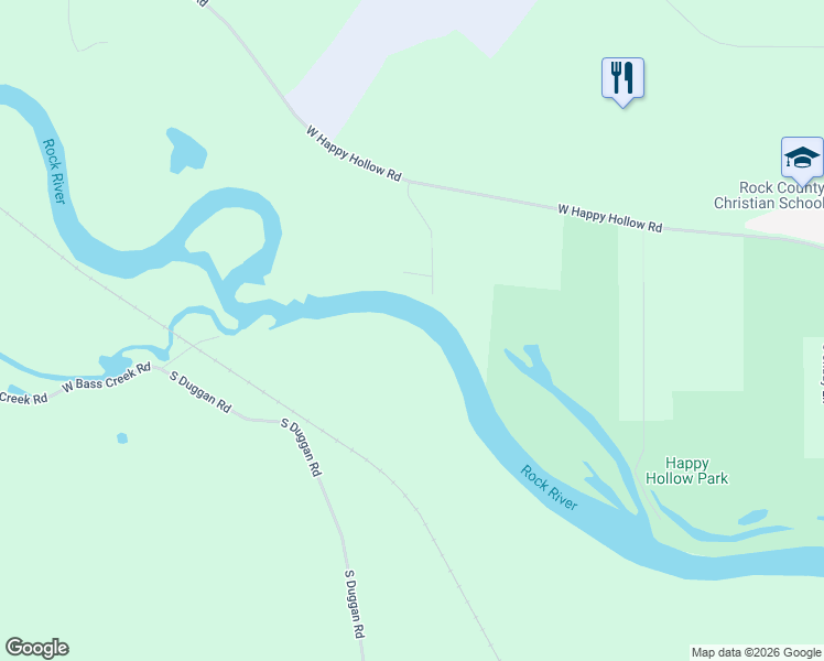 map of restaurants, bars, coffee shops, grocery stores, and more near 2910 West Bass Creek Road in Beloit