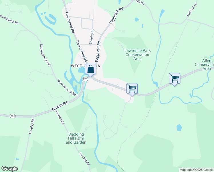 map of restaurants, bars, coffee shops, grocery stores, and more near 44 West Main Street in Groton