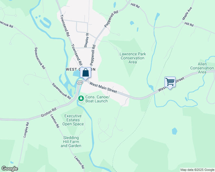 map of restaurants, bars, coffee shops, grocery stores, and more near 59 West Main Street in Groton