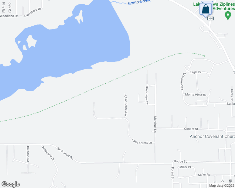 map of restaurants, bars, coffee shops, grocery stores, and more near N3045 Lake Forest Circle in Lake Geneva