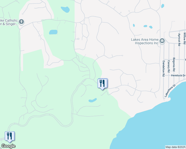 map of restaurants, bars, coffee shops, grocery stores, and more near 1361 Prestwick Drive in Lake Geneva