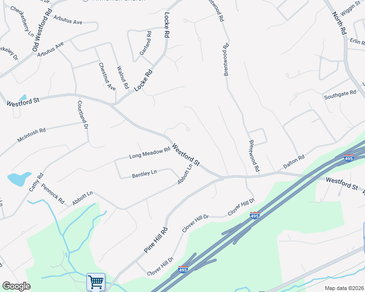 map of restaurants, bars, coffee shops, grocery stores, and more near 121 Westford Street in Chelmsford