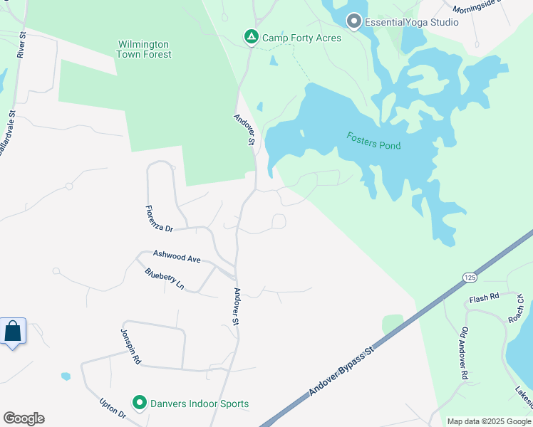 map of restaurants, bars, coffee shops, grocery stores, and more near 7 Foster Pond Road in Wilmington