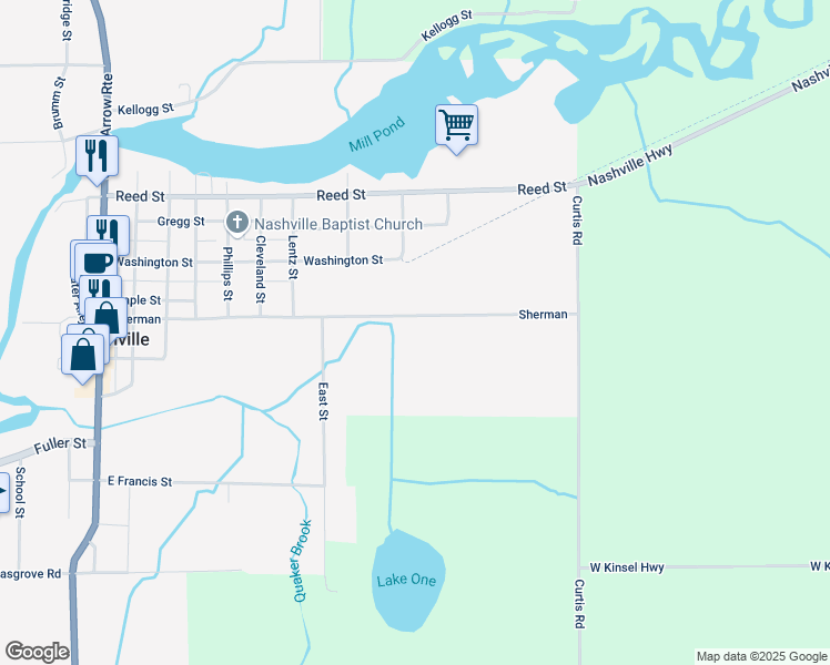 map of restaurants, bars, coffee shops, grocery stores, and more near 836 Sherman in Nashville