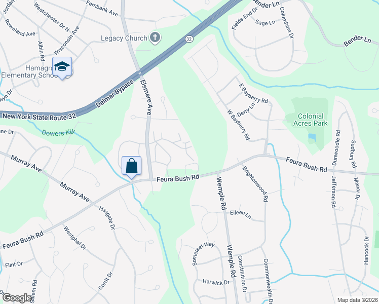 map of restaurants, bars, coffee shops, grocery stores, and more near 4 Ariana Court in Glenmont