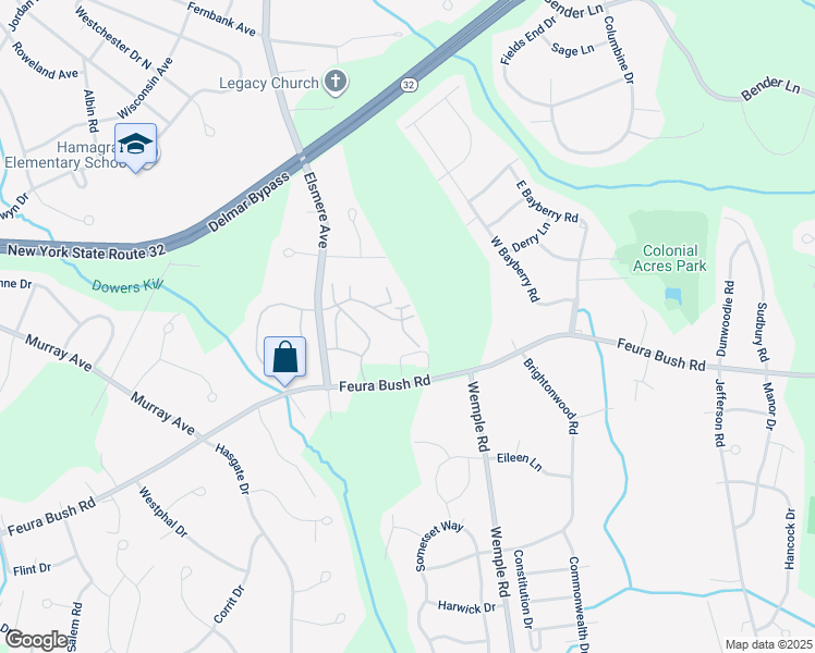 map of restaurants, bars, coffee shops, grocery stores, and more near 4 Ariana Court in Glenmont