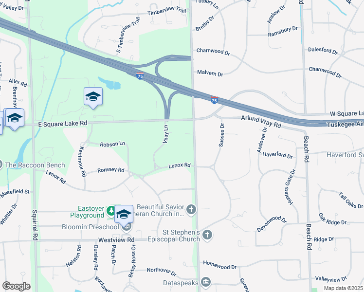 map of restaurants, bars, coffee shops, grocery stores, and more near 5901 North Adams Road in Bloomfield Hills