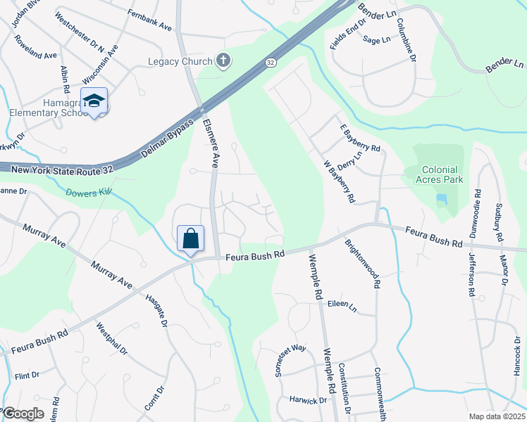 map of restaurants, bars, coffee shops, grocery stores, and more near 4 Ariana Court in Glenmont