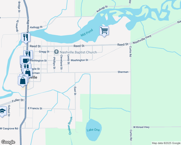map of restaurants, bars, coffee shops, grocery stores, and more near 836 Sherman in Nashville