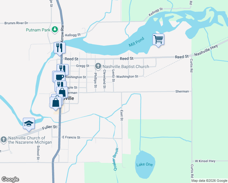 map of restaurants, bars, coffee shops, grocery stores, and more near 100 Lentz Street in Nashville