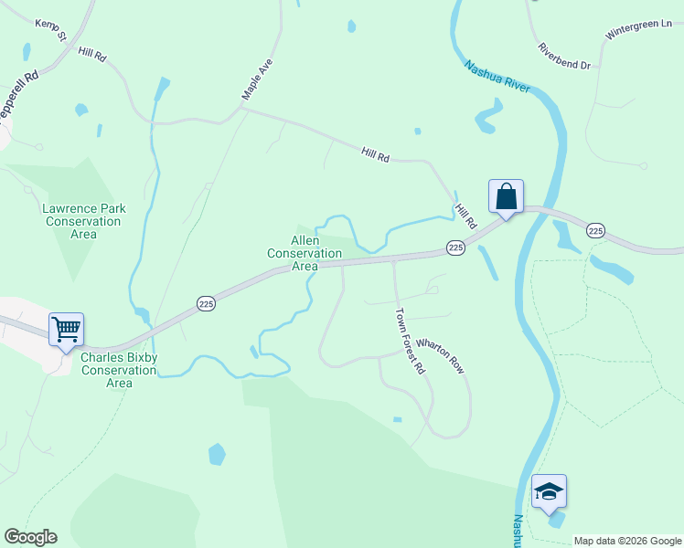 map of restaurants, bars, coffee shops, grocery stores, and more near 21 Wharton Row in Groton