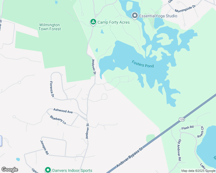 map of restaurants, bars, coffee shops, grocery stores, and more near 7 Foster Pond Road in Wilmington