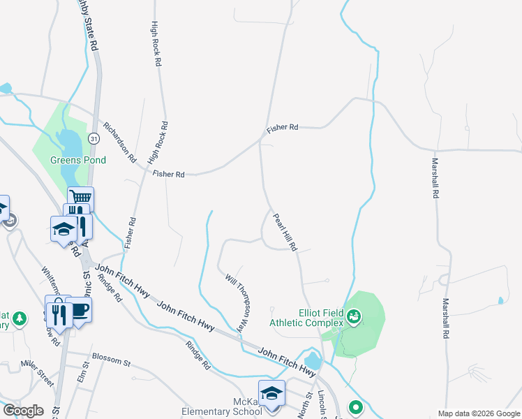 map of restaurants, bars, coffee shops, grocery stores, and more near 11 Hillside Road in Fitchburg