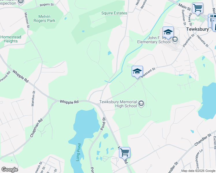map of restaurants, bars, coffee shops, grocery stores, and more near 360 Marshall Street in Tewksbury