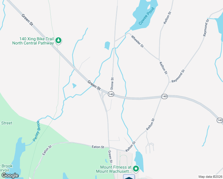map of restaurants, bars, coffee shops, grocery stores, and more near 86 Stone Street in Gardner