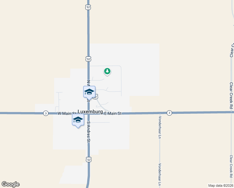map of restaurants, bars, coffee shops, grocery stores, and more near 104 East 2nd Avenue in Luxemburg
