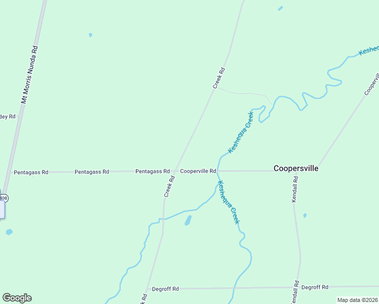 map of restaurants, bars, coffee shops, grocery stores, and more near 2204 Cooperville Road in Nunda