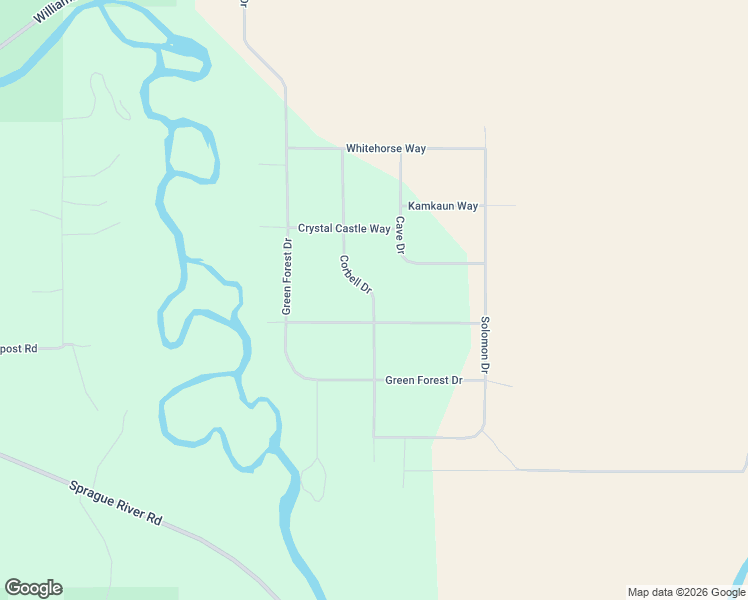 map of restaurants, bars, coffee shops, grocery stores, and more near Corbell Drive in Klamath County
