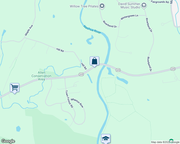 map of restaurants, bars, coffee shops, grocery stores, and more near 382 West Main Street in Groton