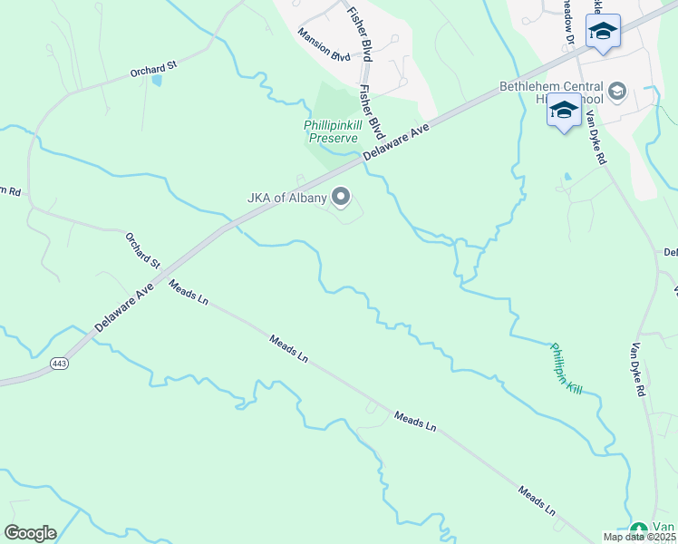 map of restaurants, bars, coffee shops, grocery stores, and more near 203 Baxter Court in Albany County