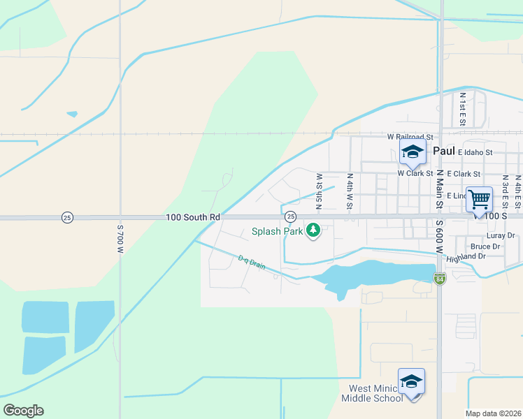 map of restaurants, bars, coffee shops, grocery stores, and more near in Paul