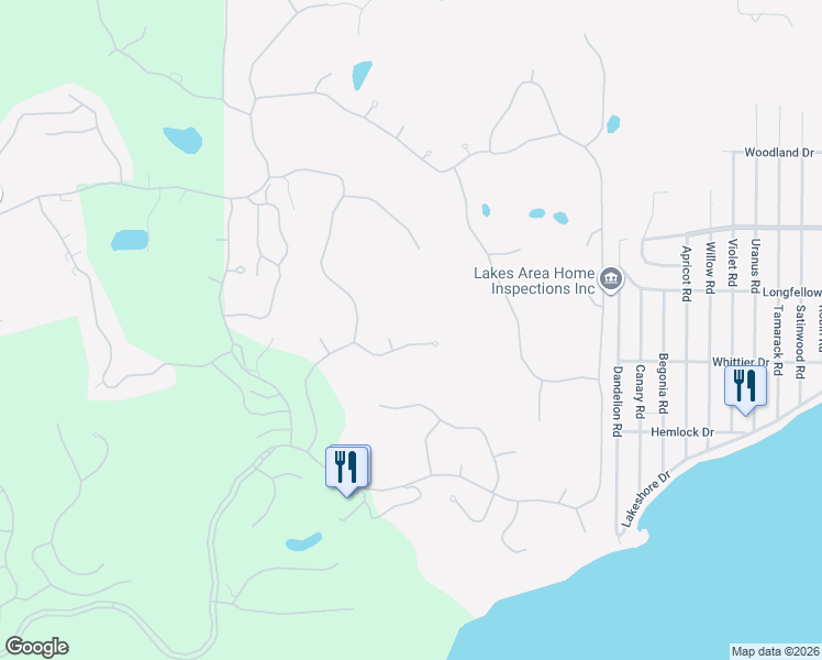 map of restaurants, bars, coffee shops, grocery stores, and more near 1330 Masters Court in Lake Geneva
