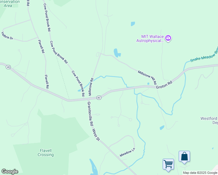 map of restaurants, bars, coffee shops, grocery stores, and more near 10 Groton Road in Westford