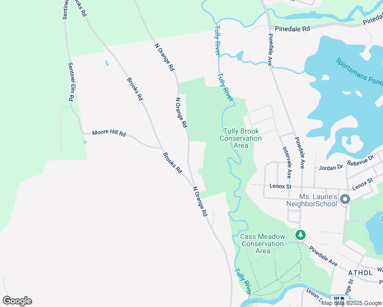 map of restaurants, bars, coffee shops, grocery stores, and more near 887 North Orange Road in Athol