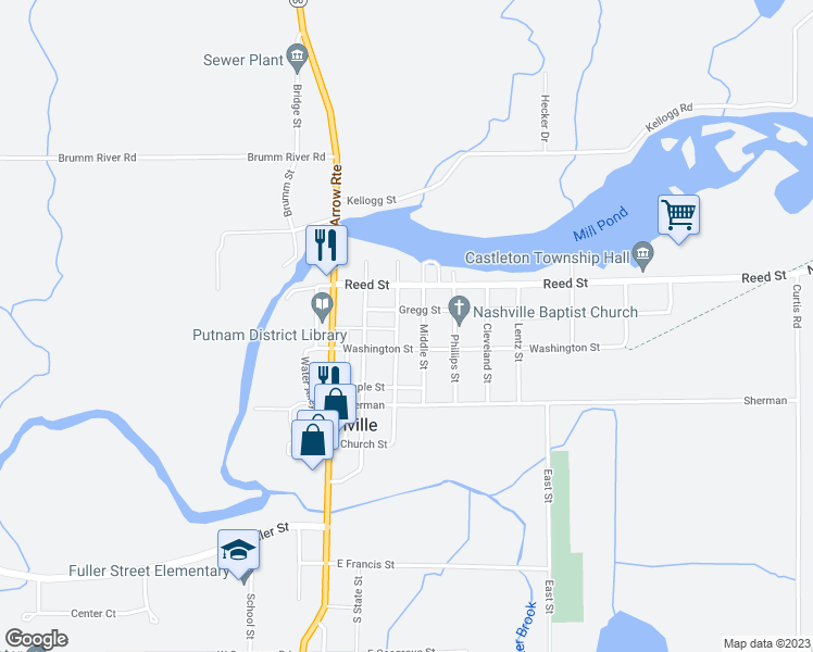 map of restaurants, bars, coffee shops, grocery stores, and more near 324 North Queen Street in Nashville