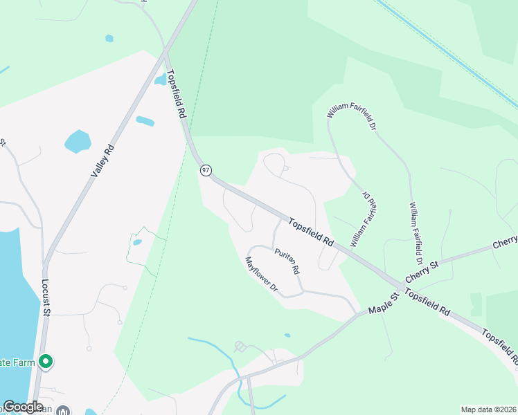 map of restaurants, bars, coffee shops, grocery stores, and more near 206 Topsfield Road in Wenham
